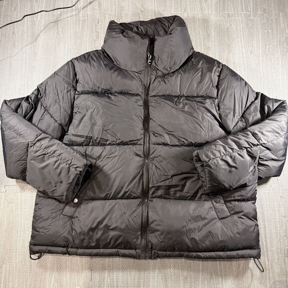 Hudson Women's Short Puffer Jacket Stand Up Collar Snap XL - Picture 2 of 10